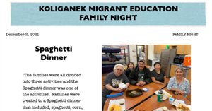 Screenshot of Family Night Report